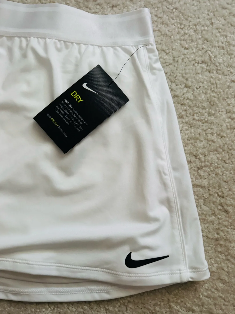 Nike White Athletic Skort with Black Swoosh